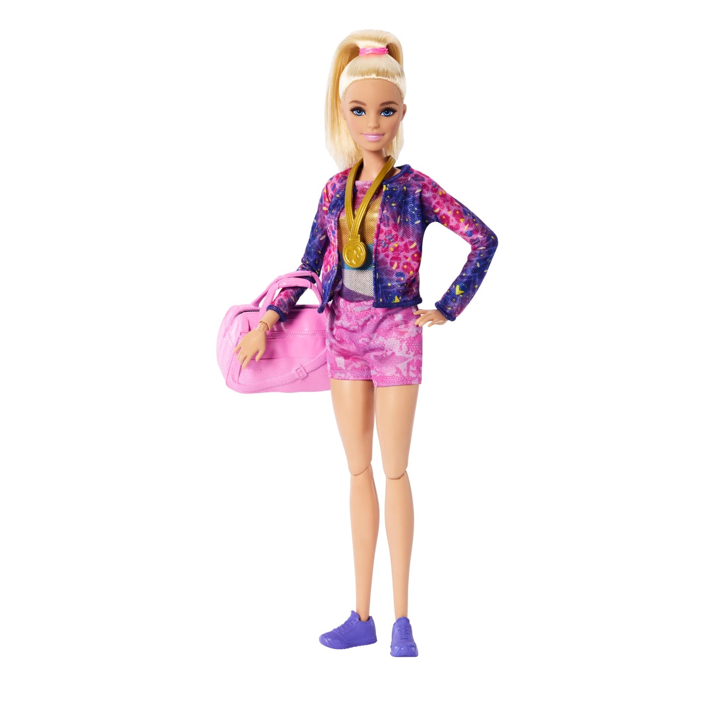 Barbie Coffret de Jeu Gymnaste, Poup¨¦e Mode, Blonde, 10Accessoires