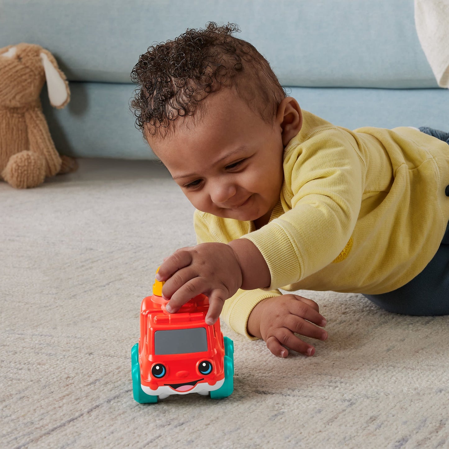 Fisher-Price  Camion de Pompiers Sonore, Jouet ¨¤ Pousser Pour B¨¦b¨¦s