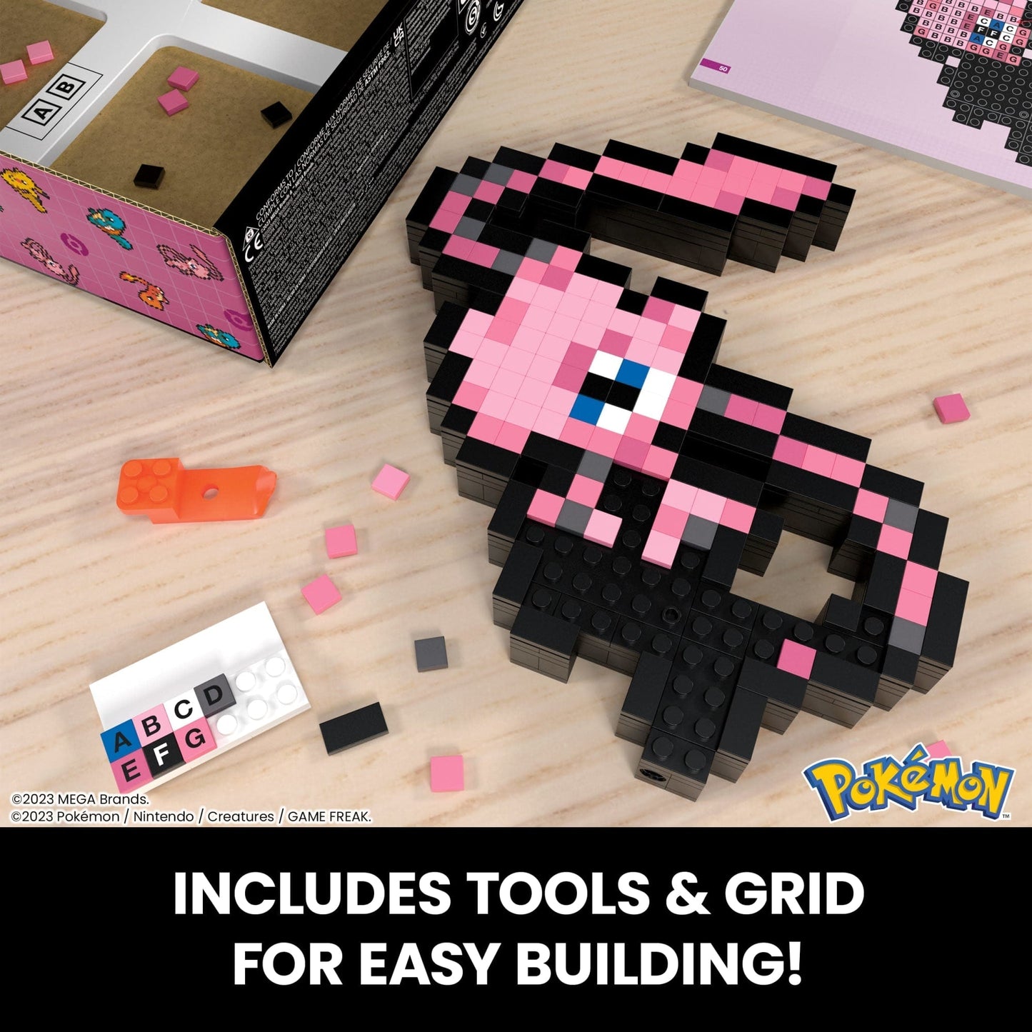 MEGA Pok¨¦mon Mew Building Toy Kit (434 Pieces) Retro Set For Collectors