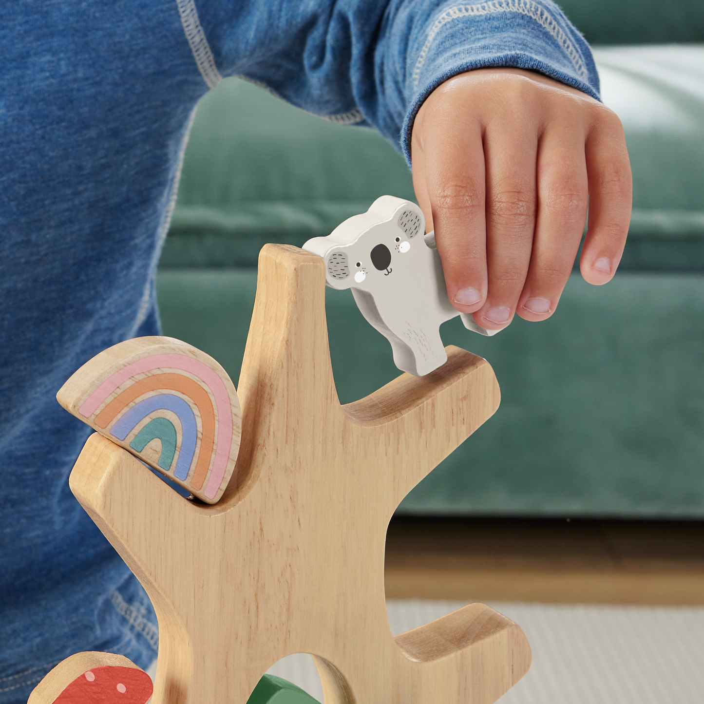 Fisher-Price Arbre D¡¯¨¦quilibre en Bois, Empilage, 10 ¨¦l¨¦ments