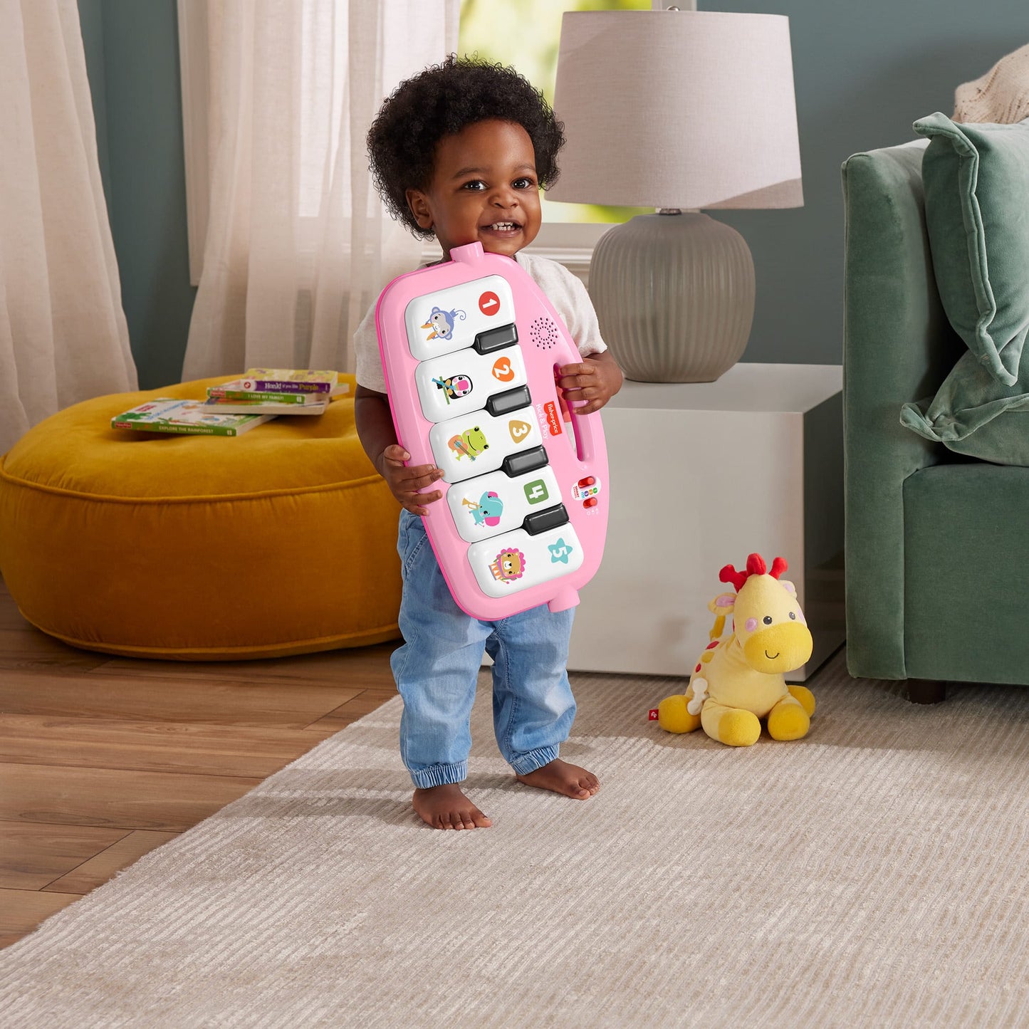 Fisher-Price  Tapis Piano Lumi¨¨res et Apprentissage, Pour B¨¦b¨¦, Rose